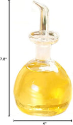 ELETON Cylindrical 8 oz Olive Oil Dispenser Bottle Glass with No Drip Spout -Olive Oil & Vinegar Dispenser Glass Cruet Decanter- Glassware Seal Handicraft Easy Clean Drip Free Bottles for Kitchen