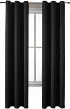 ChrisDowa Grommet Blackout Curtains for Bedroom and Living Room - 2 Panels Set Thermal Insulated Room Darkening Curtains (Black, 42 x 84 Inch)