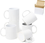 11oz White Ceramic Sublimation Coffee Mug in White Gift Box, White, Case of 6