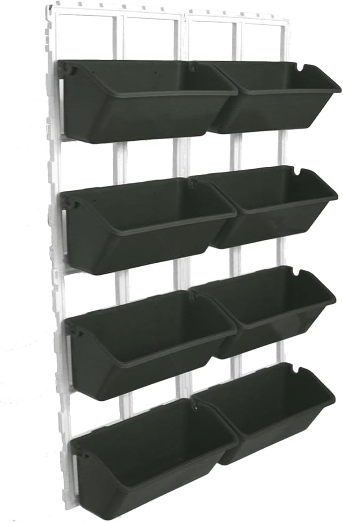 Vertical Wall Hanging Planter, 4-Tier Hanging Planter Rack, 8 Pockets Plant Vegetable Fruit Herb Hanging Pocket Holder Flowerpot or Flowers Vegetables Herb (Army Green)