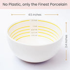 Uba Portion Control Bowl (PORCELAIN) for Measuring, Bariatric Diet, Diabetes & Healthy Eating