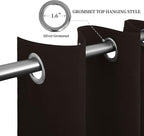 Easy-Going Blackout Curtains for Bedroom, Solid Thermal Insulated Grommet and Noise Reduction Window Drapes, Room Darkening Curtains for Living Room, 2 Panels (52x46 in,Dark Brown)