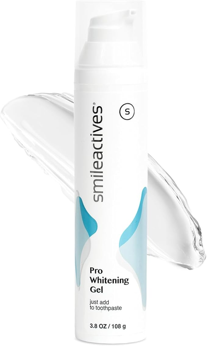 Smileactives Teeth Whitening Gel for Toothpaste with Clinical-Grade Hydrogen Peroxide, Tooth Stain Remover for White Teeth, Dentist Quality Pro Whitening Gel to Remove Stains, 90 Day, 3.8 oz Bottle
