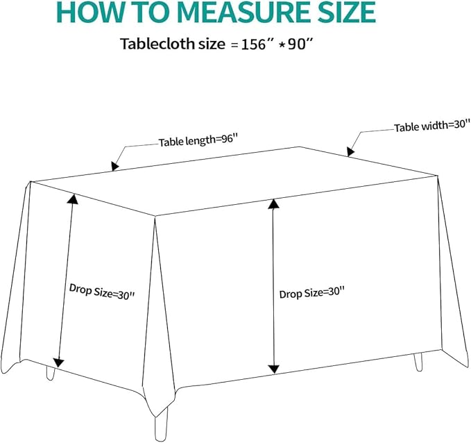 Surmente 5 Pack White Rectangle Tablecloth 90 x 156-inch Rectangular Polyester Table Cloth for Weddings, Banquets, or Restaurants