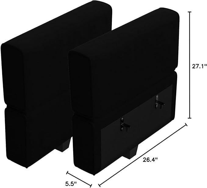 Belffin Modular Sofa Armrest Backrest Module for Modular Sectional Sofa Couch Side Armrest, Backrest Velvet Black