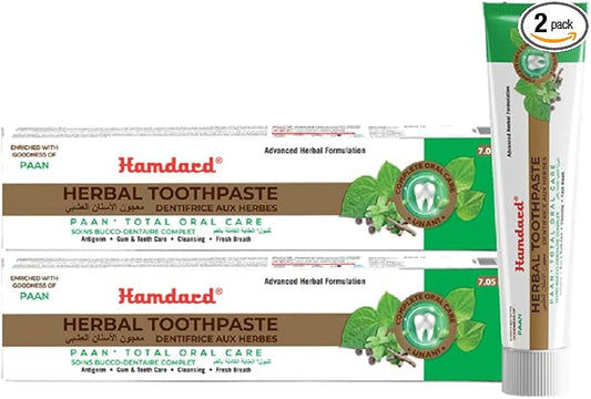 Hamdard Paan Total Oral Care Toothpaste – 200g (Pack of 2) | Herbal Ayurvedic Toothpaste with Paan Flavor | Fluoride-Free | Gum Care, Fresh Breath & Natural Oral Hygiene
