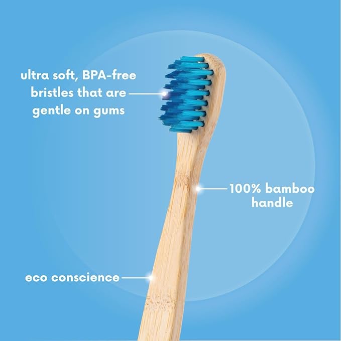 The Humble Co. Bamboo Toothbrushes (5pk) – Toothbrushes for Superior Oral Care, Dental Hygiene, and Gum Care, BPA Free (Ultra Soft Bristles)
