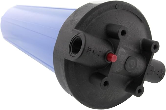 Pentair Pentek 150467 Big Blue Filter Housing, 3/4" NPT #20 Whole House Heavy Duty Water Filter Housing with High-Flow Polypropylene (HFPP) Cap and Pressure Relief Button, 20-Inch, Black/Blue