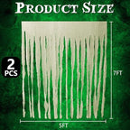 RunNico 2Pcs 85" x 60" Large Halloween Door Curtain Decoration, White Gauze Doorway Curtain, Creepy Cloth Strip Drape for Halloween Horror Theme Party Haunted House Costume Decor