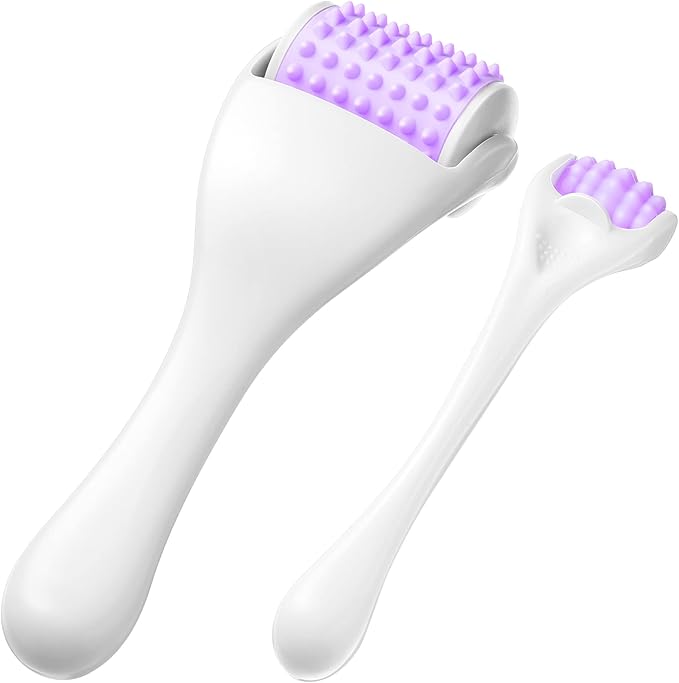 Tondiamo 2 Pcs Muscle Roller Stick Fascia Body Cellulite Face Massage Manual Tools for Muscles Relief Neck Arm Back Leg Deep Trigger Points Release (Purple), 1.0 Count
