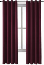 ChrisDowa Grommet Blackout Curtains for Bedroom and Living Room - 2 Panels Set Thermal Insulated Room Darkening Curtains (Burgundy Red, 52W x 95L)
