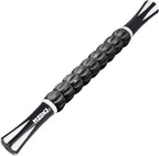 Muscle Roller Stick for Athletes - Deep Tissue Fascia Blaster & Roller Massager for Myofascial Pain Relief - Handheld Physical Therapy & Recovery Tool(White black-18 inch)