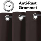 H.VERSAILTEX Blackout Curtains for Bedroom Thermal Insulated Room Darkening Living Room Curtains 72 Inch Long Grommet Privacy Protection Window Curtain Panels/Drapes, 2 Panels, Chocolate Brown