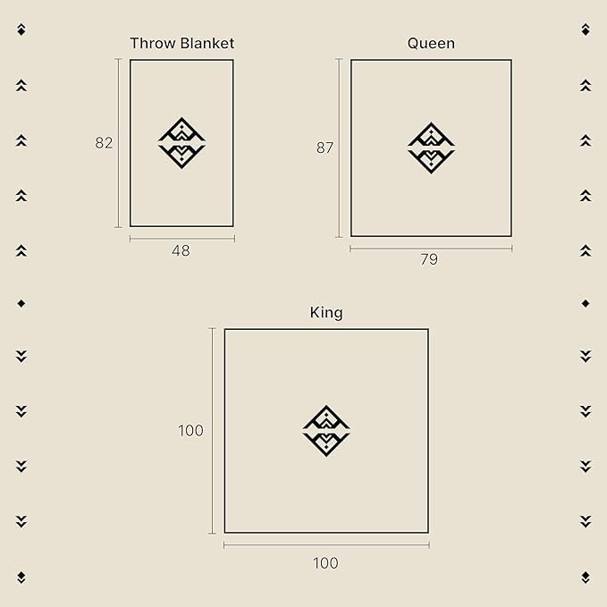 Off the Grid Inca Aztec Throw Blanket | Southwest Indian Navajo Boho Style | Native Woven Western Cover for Camping, Bedding, Couch (King, Condor Gray)