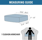 H.VERSAILTEX Velvet Stretch Couch Cushion Cover Plush Cushion Slipcover for Chair Cushion Furniture Protector Seat Cushion Sofa Cover (1 Piece Armchair Cushion Covers, Bronze Brown)