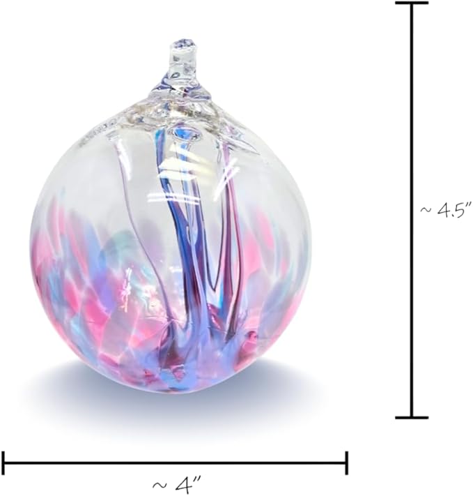 Luke Adams Handmade Glass Gazing Balls for Garden on Clearance – Hand Blown Glass Gazing Ball for Yard Décor – Decorative Garden Globe (Hydrangea)
