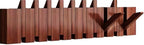 Wall Mounted Piano Key Hanger | Flip Style Hook | Entrance Wall Art Hook, Made of Oak Wood (3 Times Painted, 4 Times Polished) (Walnut, 10Hooks)