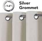 H.VERSAILTEX Premium Blackout Thermal Insulated Room Darkening Curtains for Bedroom/Living Room - Classic Grommet Top (2 Panels, Ivory/Cream, 52 Inch by 45 Inch)