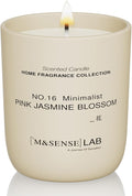M&SENSE Natural Soy Candle| Pink Jasmine Blossom | 5.3 oz | Minimalist Scented Candle for Relaxation, Gifting, Home Décor | for Bedroom, Office, Party Small