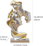 Couples Kiss Sculpture,Abstract Art Couple Sculpture Home Furnishing Resin Statue Decoration Romantic Statue Used for Home Decoration, Wedding, Gift.Silver