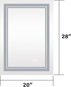 WELLFOR LED Bathroom Vanity Mirror 24 x 32 Inch, Lighted Anti-Fog Dimmable Mirror, IP44 Waterproof Wall Mounted Makeup Mirror, Packed with US Standard Plug and Touch Switch, (Horizontal/Vertical)