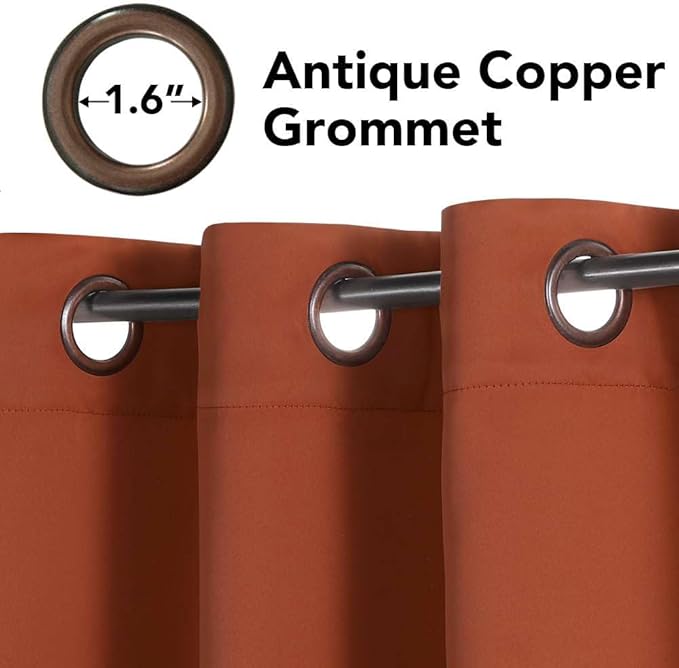 H.VERSAILTEX Holiday Decor Thermal Insulated Blackout Curtains for Bedroom Room Darkening Nursery/Baby Care Curtains,Grommet Panels, 52 by 84 - Inch - Orange - Set of 2