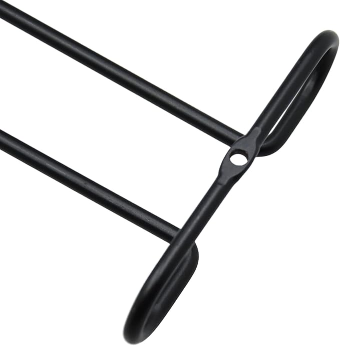 10 Inch Wine Glass Rack Under Cabinet Shelf Stemware Storage Hanging Hanger Organizer Glasses Holder with Drying Under Counter Metal for Kitchen and Bar Set of 4 Black