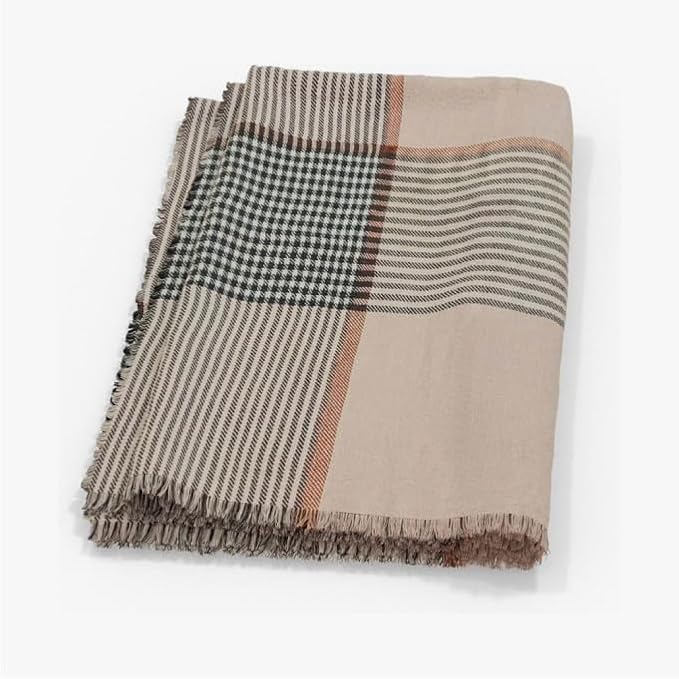 Outer Bug Shield Outdoor Throw Blanket w/Insect Shield Repellent Gear Technology- Lightweight Insect-Repellent Outdoor Blanket, Camping Picnic & Beach Blanket, Striped Plaid, 60” x 80”