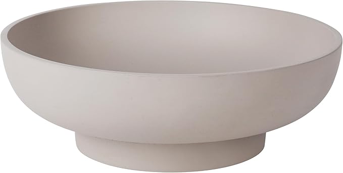 Large Decorative Concrete Bowl, Modern Handicraft Bowls for Home Decor, Decorative Fruit Bowl for Kitchen Counter, Stylish Key Bowl for Entry Table, Gray