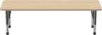 FDP Rectangle Activity School and Classroom Kids Table (24 x 72 inch), Chunky Toddler Legs, Adjustable Table Height 15-24 inches - Maple Top and Maple Edge