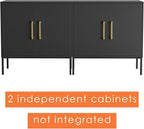 LYNSOM TV Stand for 55 Inch TV, Media Console Table with 2 Cabinets, Storage for Bedroom, Living Room, Entertainment Room (Black)