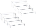 Acrylic Display Risers,12'' Large Display Stands, Thickened to 0.2''(5mm) Stackable Acrylic Shelves for Perfume Display, Clear Risers for Cupcake Stand,Pop Figurines,Tumbler,Food (Clear, 8PCS)