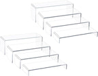 Acrylic Display Risers,12'' Large Display Stands, Thickened to 0.2''(5mm) Stackable Acrylic Shelves for Perfume Display, Clear Risers for Cupcake Stand,Pop Figurines,Tumbler,Food (Clear, 8PCS)