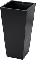 Kozyard 15.4" x 15.4" x 30" Tall Taper Black Metal Planter Flower Plant Pot Indoor Outdoor Planters Steel Flower Pot All-Weather Use with 2 Partition Panels for for Trees, Plants Flowers