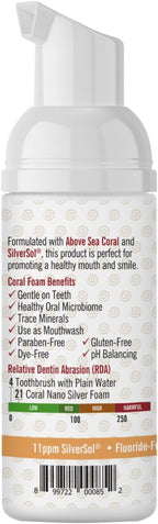 Coral Nano Silver Foaming Cinamon Tea Tree Toothpaste, Natural Fluoride Free Toothpaste, SLS and Glycerin Free - 4 Ounce