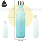 Insulated Water Bottles,17 oz Double Wall Stainless Steel Vacumm Metal Flask for Sports Travel,Mint