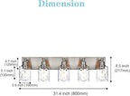 BONLICHT 5 Lights Sconces Wall Lighting Brushed Nickel with Hammered Glass Shade, Industrial Bathroom Light Fixtures Vanity Lights Porch Light Fixtures Classic Metal Wall Mount Lamp Over Mirror