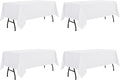 sancua 4 Pack White Tablecloth 60 x 84 Inch, Rectangle Table Cloth for 4ft Tables - Stain and Wrinkle Resistant Washable Polyester Table Cover for Dining Wedding Banquet Party Buffet Restaurant