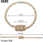 Fenghuangwu 4Pack Magnetic Jute Curtain Tiebacks – Bohemian Style Handmade Woven Tie-Backs for Drapes,Elegant Exquisite Knot Holdbacks,Outdoor Boho & Modern Home Decor