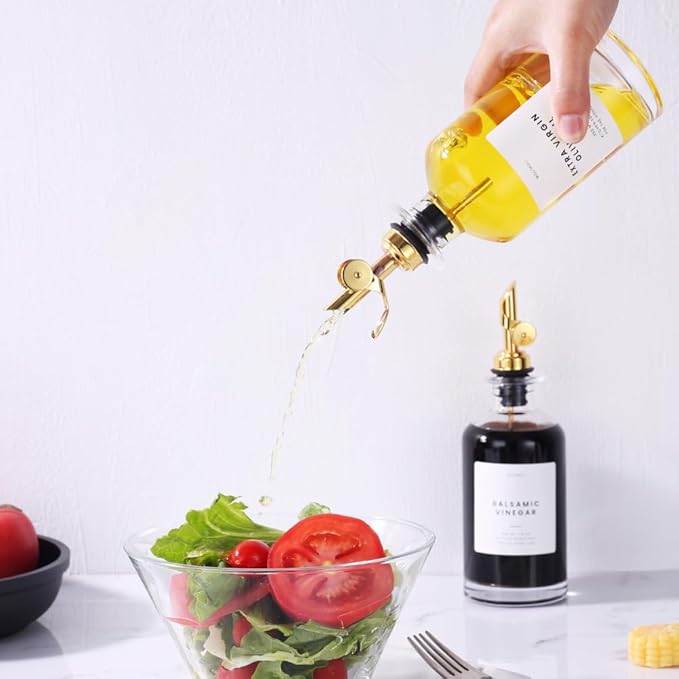 Molimoli Glass Oil Dispenser Bottle for Kitchen, Weighted Pourer, Olive Oil Cruet | 350ml, Set of 1