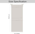 100% Linen Hanging Laundry Bag with 2 Compartments, Over the Door Laundry Hamper, Dirty Clothes Space Saving Organizer 19.7 x 47 Inches, Linen