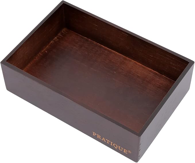 Bamboo Drawer Organizer - Kitchen Utensil Organizer Silverware Tray Cutlery Holder，Office Desk Supplies and Accessories,8.9 * 5.9 * 2.6,Nut-brown