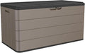 100 Gallon Plus Outdoor Storage Box Waterproof Lockable Resin Deck Box Large, Patio Storage Bin for Pool Accessories Cushion Furniture, Garden Tools, UV-Resistant Outside Delivery Brown
