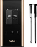 Sync Gold Wireless WiFi Meat Thermometer, 2 Slim Probes, 6 Sensors, 10x Stronger Signal, ±0.5℉ Accuracy, Smart Base Direct Setup, Reliable Reading Through Kamado Grill, BBQ, Oven, Smoker, Air Fryer