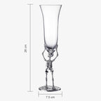 Skeleton Champagne Flute Glass 7.5oz | Gothic Halloween Drinkware | 10" Tall Skeleton Goblet for Haunted House Decor, Spooky Wine Glass, Gothic Party Supplies, Skeleton Gifts & Themed Celebrations