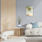 LURENCZH Tropical Beach Canvas Wall Art Seaside Palm Tree Picture Wall Decor Ocean Scenery Painting Prints for Bathroom Decor Framed(Beach-2,24.00" x 36.00")