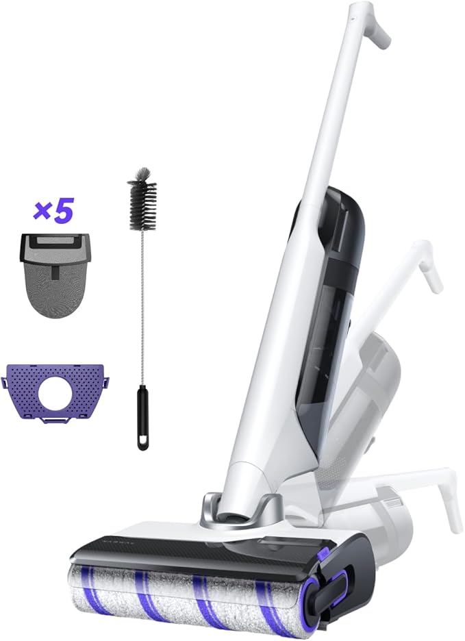 NARWAL S30 Wet Dry Vacuum Cleaner with 20000Pa Suction, 176°F Self-Cleaning, Heated Drying, Disposable Waste Bag, Tangle-Free, Cordless Vacuum Mop for Hard Floors & Edge Cleaning, Easy to Use