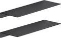 JOOM 2 PCS Small Floating Shelf, 12'' Metal Wall Shelf, Black, Bathroom, Durable, Waterproof, 5.0lbs Weight Capacity
