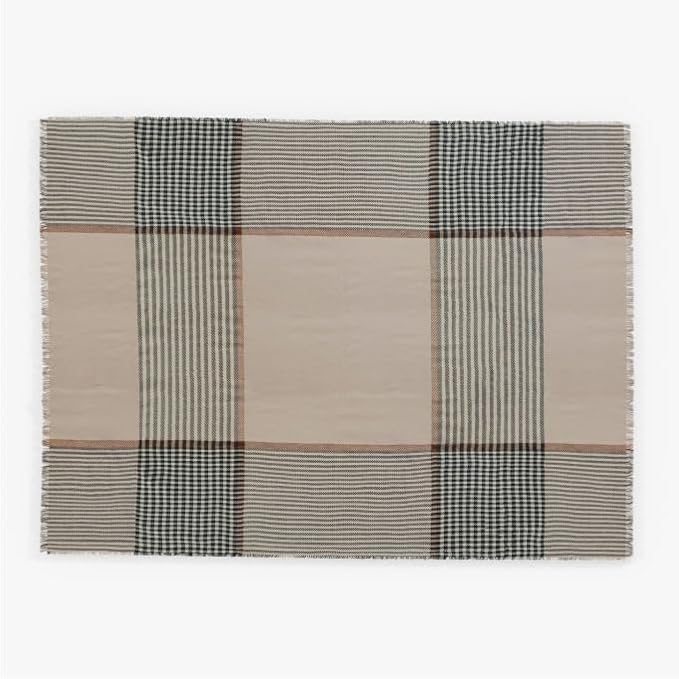 Outer Bug Shield Outdoor Throw Blanket w/Insect Shield Repellent Gear Technology- Lightweight Insect-Repellent Outdoor Blanket, Camping, Picnic & Beach Blanket, Striped Plaid, 50”W x 60”