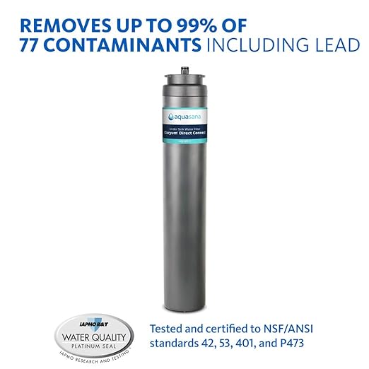 Aquasana Under Sink Water Filter Replacement - Claryum Direct Connect Under Counter Filtration System - AQ-MF-1-R
